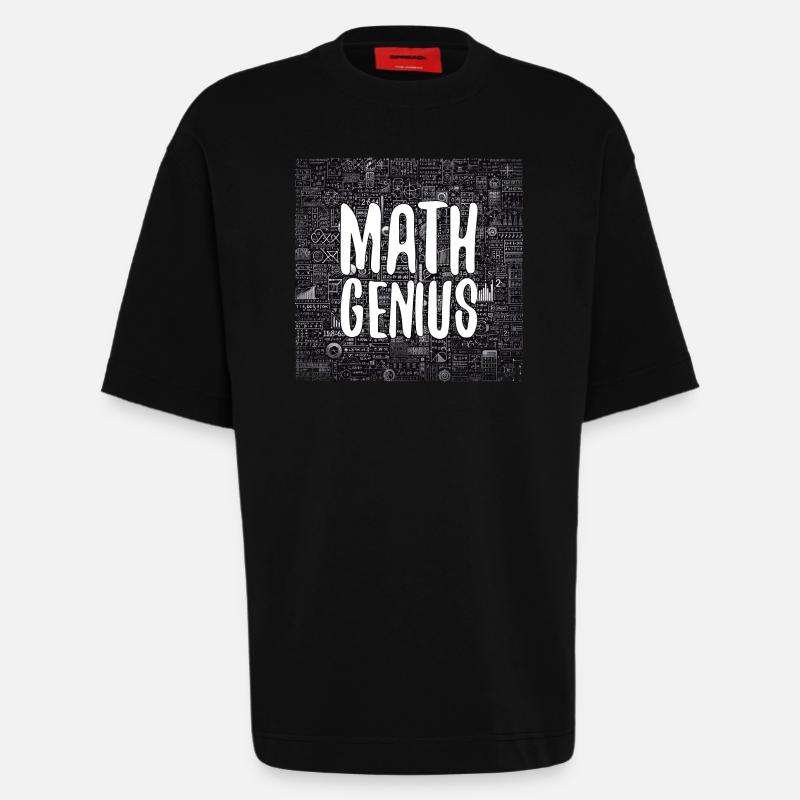 Math Genius Math Genius Math cadeau - T-shirt bio épais oversize fabriqué en UE - SOLID BLACK