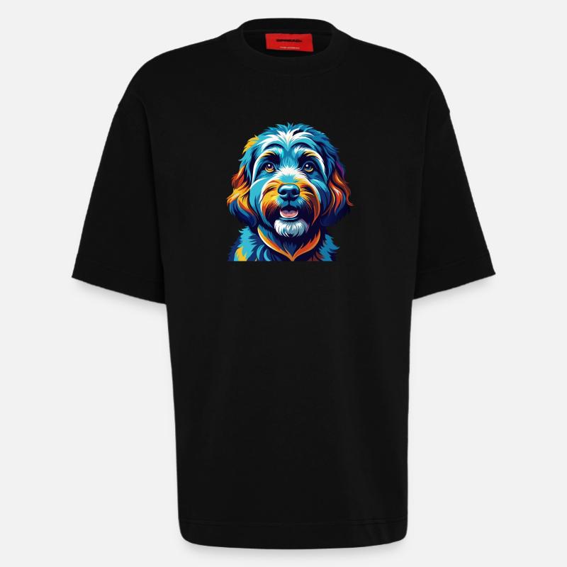 Cockapoo Hunderasse Bunt Karikatur Kawaii - Heavyweight T-Shirt - made by SPREAD  - SOLID BLACK