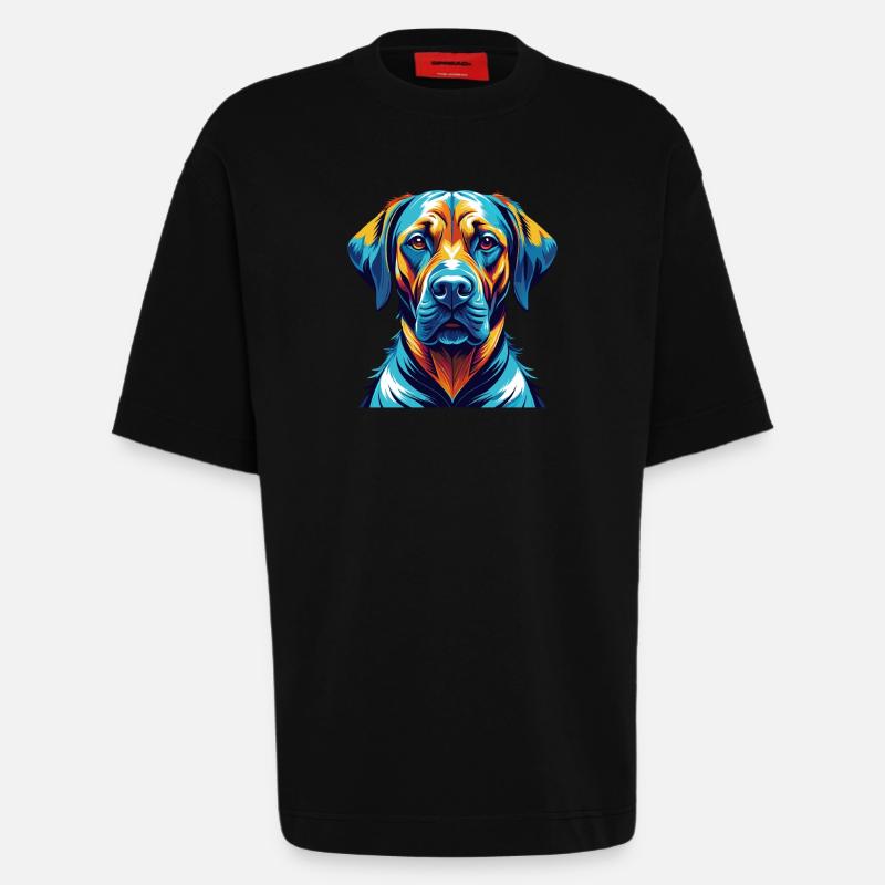 Rhodesian Ridgeback Hunderasse Karikatur Kawaii - Heavyweight T-Shirt - made by SPREAD - SOLID BLACK