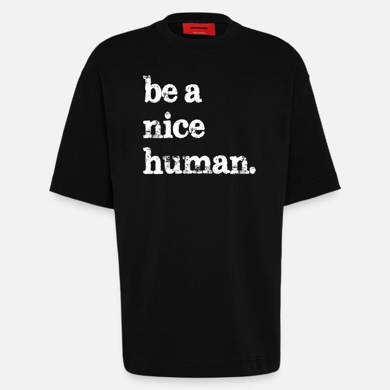 Sei ein netter Mensch lustig - Heavyweight T-Shirt - made by SPREAD - SOLID BLACK