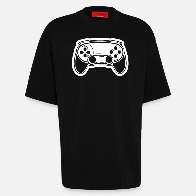 Video Game Controller Drawing - Heavyweight T-Shirt - made by SPREAD  - SOLID BLACK