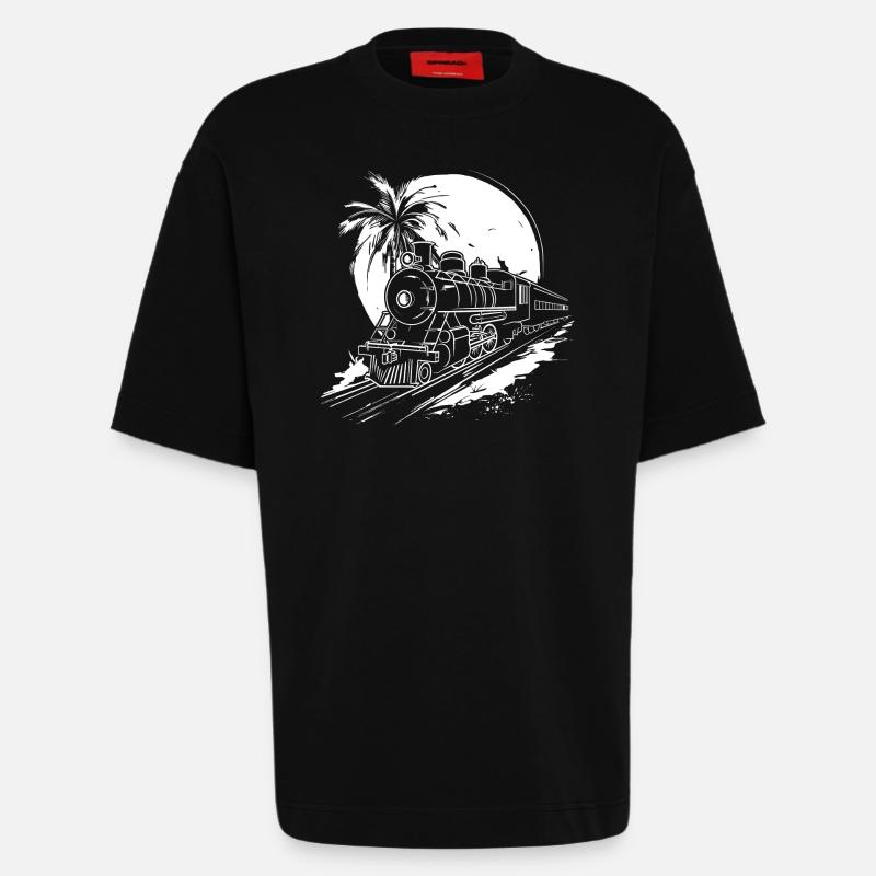 Eisenbahn Grafik - Heavyweight T-Shirt - made by SPREAD  - SOLID BLACK