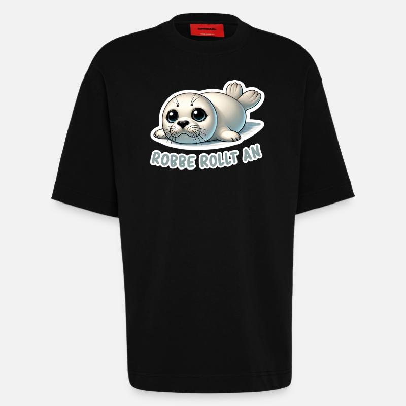 Robbe rollt an - Heavyweight T-Shirt - made by SPREAD  - SOLID BLACK