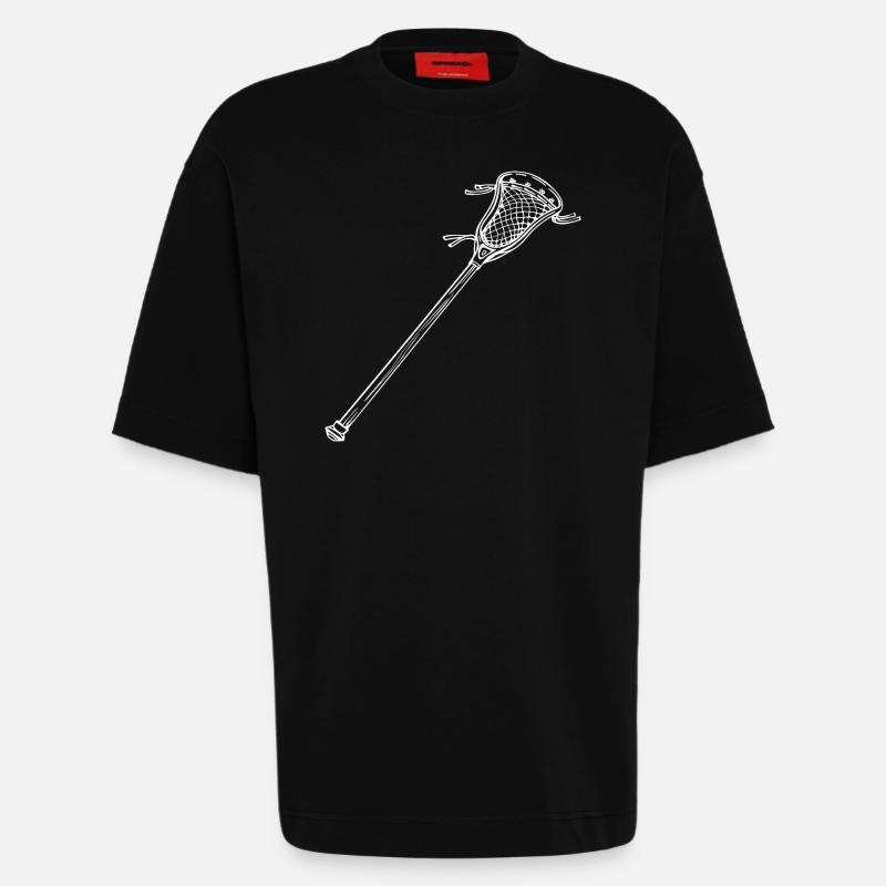Dessin de batte de crosse - T-shirt bio épais oversize fabriqué en UE - SOLID BLACK