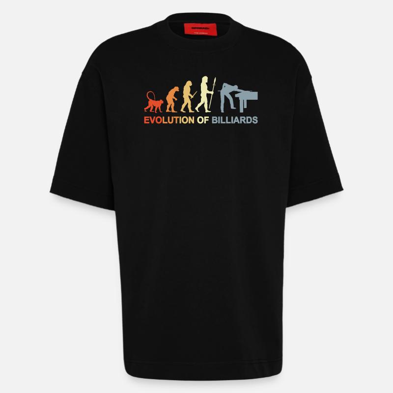 Pool Billiards Evolution - Heavyweight T-Shirt - made by SPREAD  - SOLID BLACK