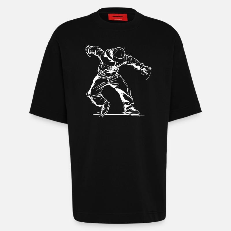 Breakdancer Skizze - Heavyweight T-Shirt - made by SPREAD  - SOLID BLACK