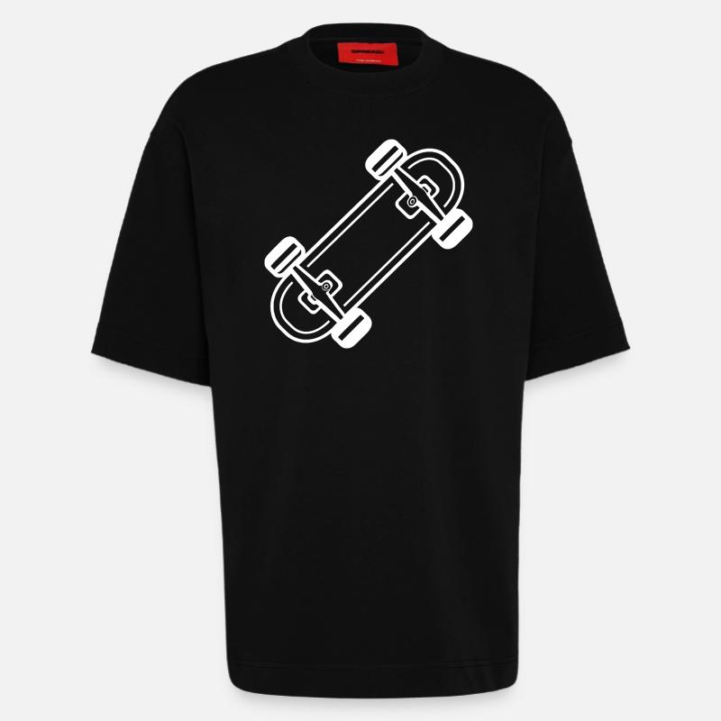 Skateboard Comic-Stil - Heavyweight T-Shirt - made by SPREAD  - SOLID BLACK