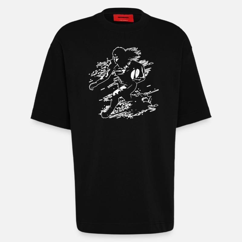 Rugby player - Heavyweight T-Shirt - made by SPREAD  - SOLID BLACK