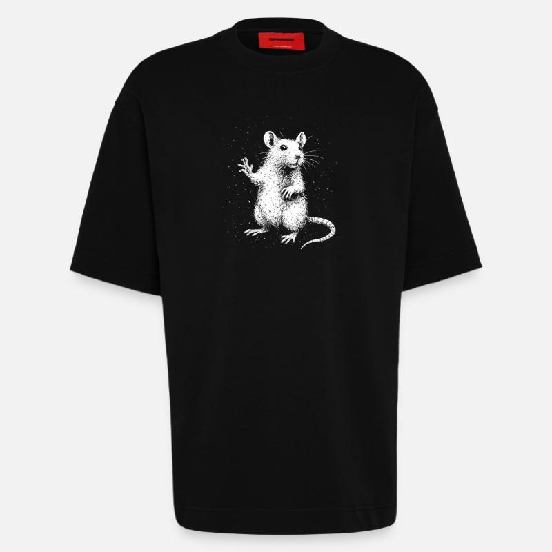 Freche Ratte mit Stil - Heavyweight T-Shirt - made by SPREAD  - SOLID BLACK