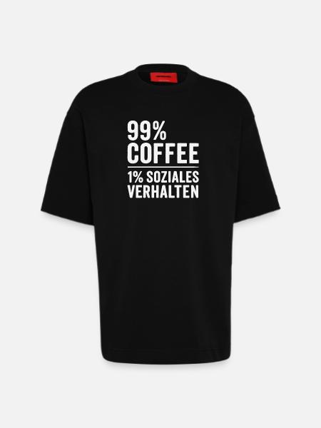 99% Coffee - Heavyweight T-Shirt - made by SPREAD  - SOLID BLACK