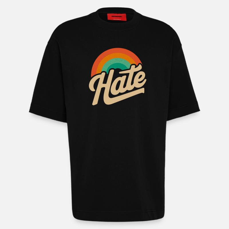 Hate aber auf eine nette weise - Heavyweight T-Shirt - made by SPREAD - SOLID BLACK
