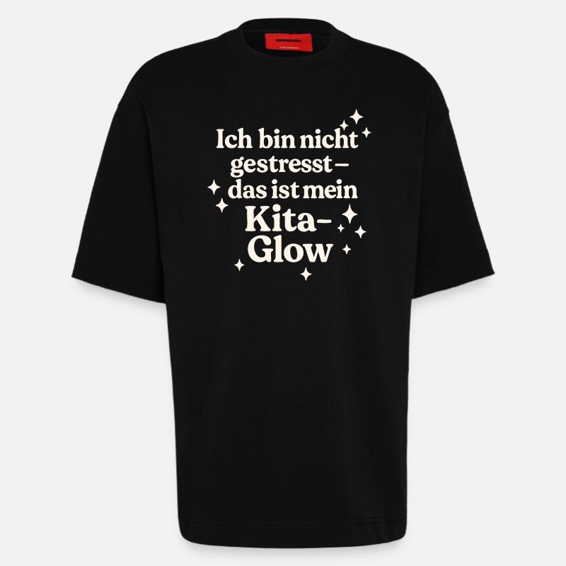 Ich bin nicht gestresst... (hellbeige) - Heavyweight T-Shirt - made by SPREAD  - SOLID BLACK