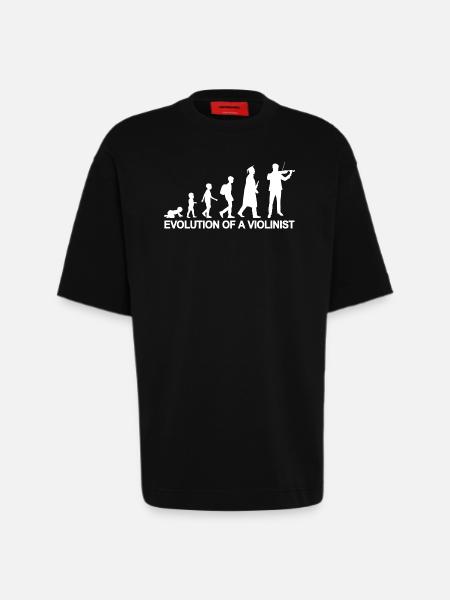 Development of a violinist - Heavyweight T-Shirt - made by SPREAD - SOLID BLACK