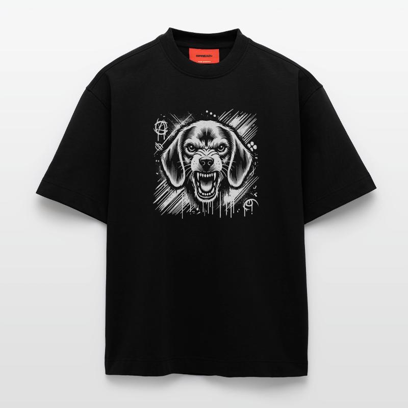 Aggressiver Beagle als im coolen Graffiti Stil Heavyweight T-Shirt - made by SPREAD 