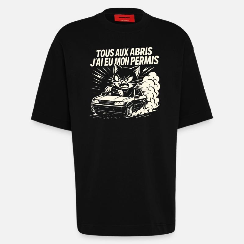Fahrer Geschenk Führerschein - Heavyweight T-Shirt - made by SPREAD  - SOLID BLACK