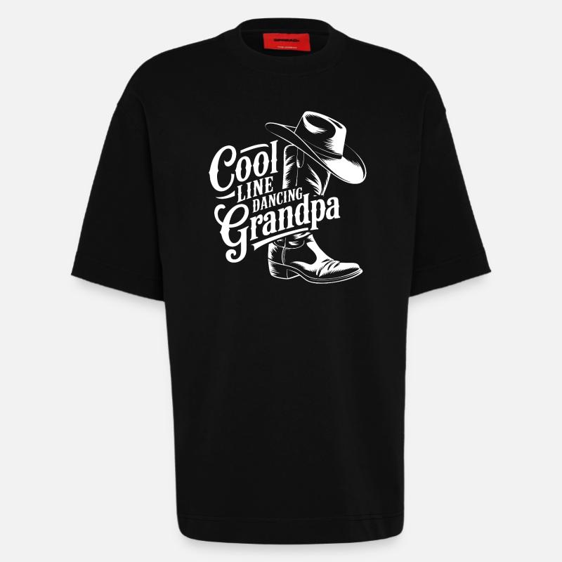 Conception de danse de grand-père cool - T-shirt bio épais oversize fabriqué en UE - SOLID BLACK