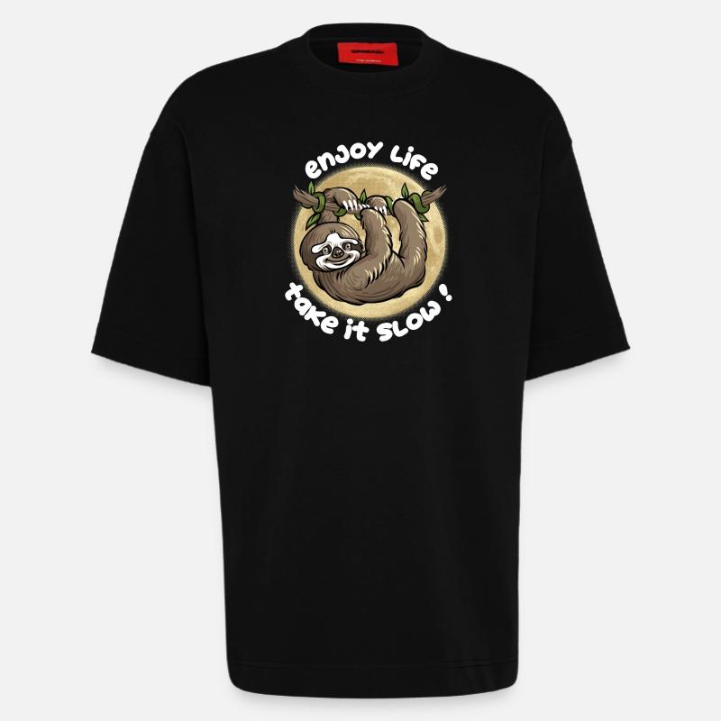 Gehen Sie es langsam an! - Heavyweight T-Shirt - made by SPREAD  - SOLID BLACK