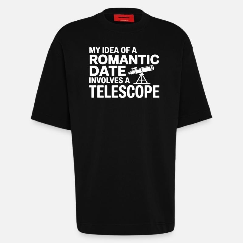 Romantisches Date Teleskop Journal - Heavyweight T-Shirt - made by SPREAD - SOLID BLACK