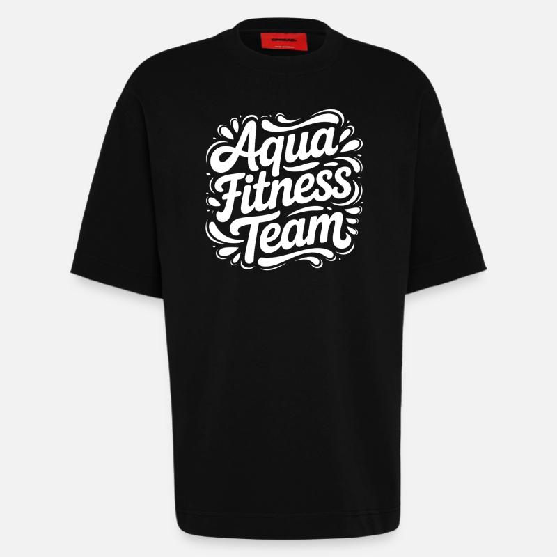 Lettrage d’équipe d’aquaforme - T-shirt bio épais oversize fabriqué en UE - SOLID BLACK
