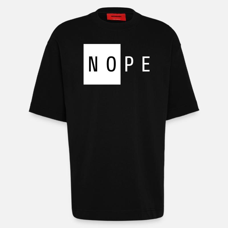 Nope White Geschenk - Heavyweight T-Shirt - made by SPREAD  - SOLID BLACK