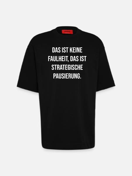 Strategic Break Typography - Heavyweight T-Shirt - made by SPREAD - SOLID BLACK