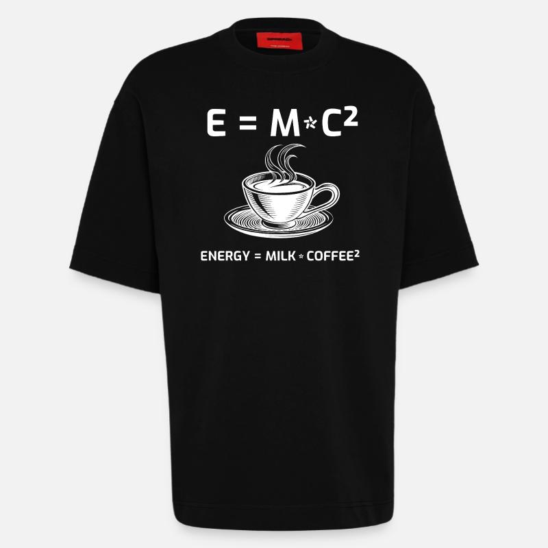 Coffee Drinker Coffee Formula E=MC2 - Heavyweight T-Shirt - made by SPREAD  - SOLID BLACK