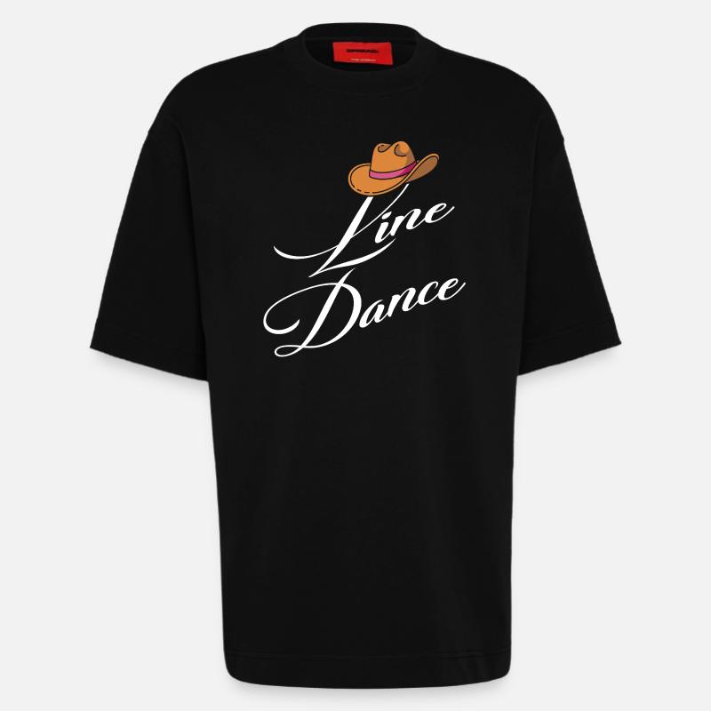 Line Dance Elegance - Heavyweight T-Shirt - made by SPREAD  - SOLID BLACK