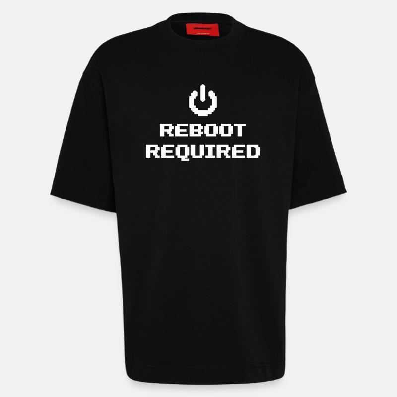 REBOOT REQUIRED Neustart Erforderlich - Heavyweight T-Shirt - made by SPREAD  - SOLID BLACK