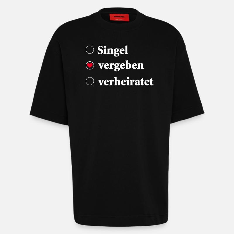 Relationship Status Selection Single - Taken - Heavyweight T-Shirt - made by SPREAD - SOLID BLACK