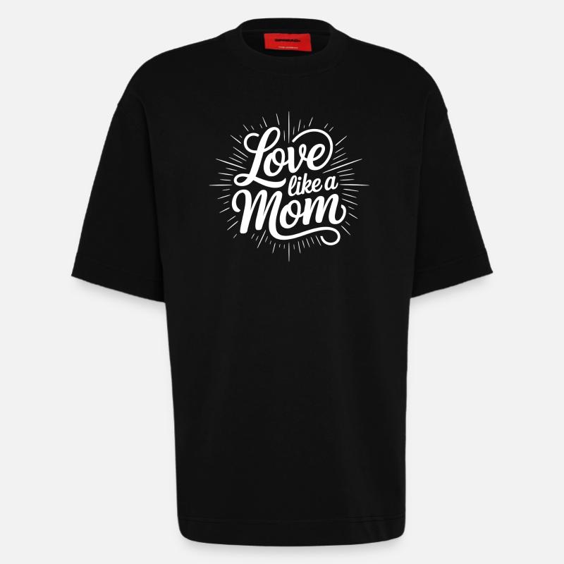 Aimer comme une maman - T-shirt bio épais oversize fabriqué en UE - SOLID BLACK