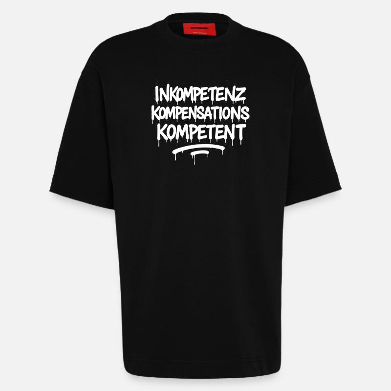 Inkompetenz Kompensations Kompetent – KOmpetenz - Heavyweight T-Shirt - made by SPREAD  - SOLID BLACK