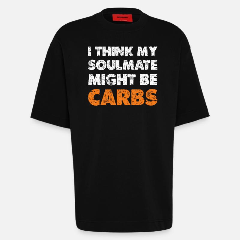 Les glucides comme âmes sœurs - T-shirt bio épais oversize fabriqué en UE - SOLID BLACK