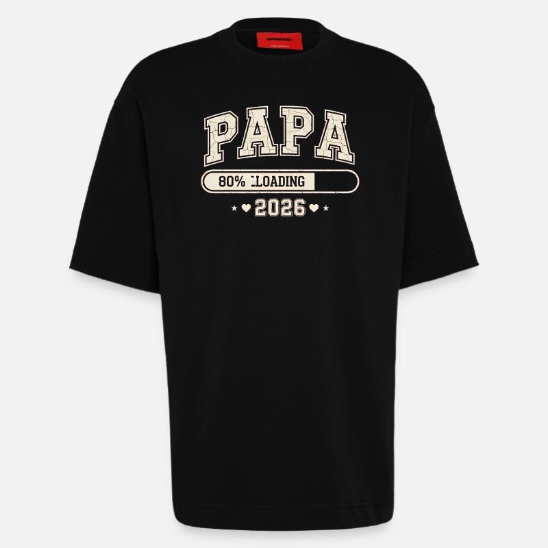 Dad 2026 Loading Dad-to-be - Heavyweight T-Shirt - made by SPREAD - SOLID BLACK