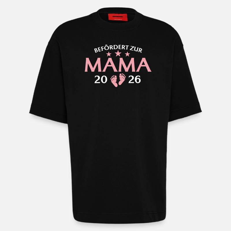 Mutter 2026 Befördert zur Mama - Heavyweight T-Shirt - made by SPREAD  - SOLID BLACK