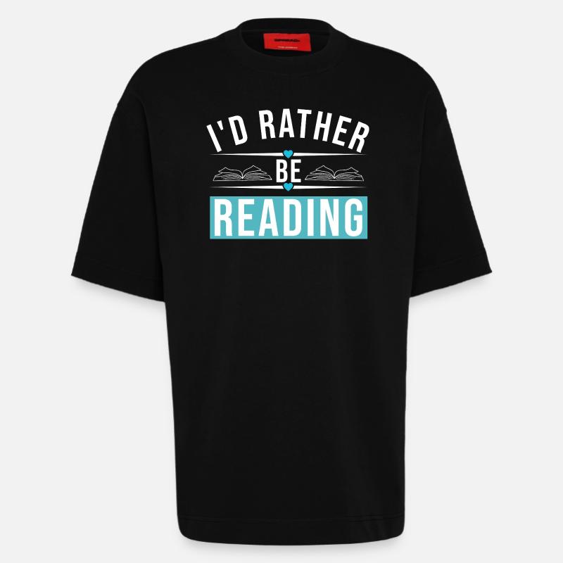 I'D RATHER BE READING - Heavyweight T-Shirt - made by SPREAD  - SOLID BLACK