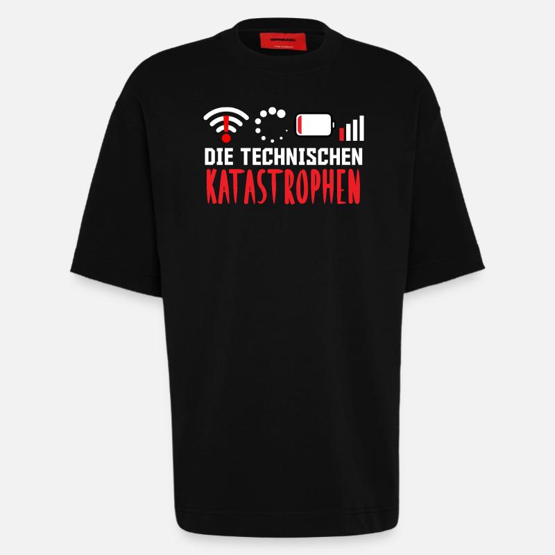 Nerd Computer THE TECHNICAL CATASTROPHES FUNNY - Heavyweight T-Shirt - made by SPREAD  - SOLID BLACK