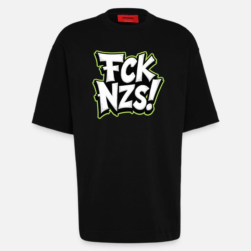 FCK NZS Statement gegen Rassismus - Heavyweight T-Shirt - made by SPREAD  - SOLID BLACK
