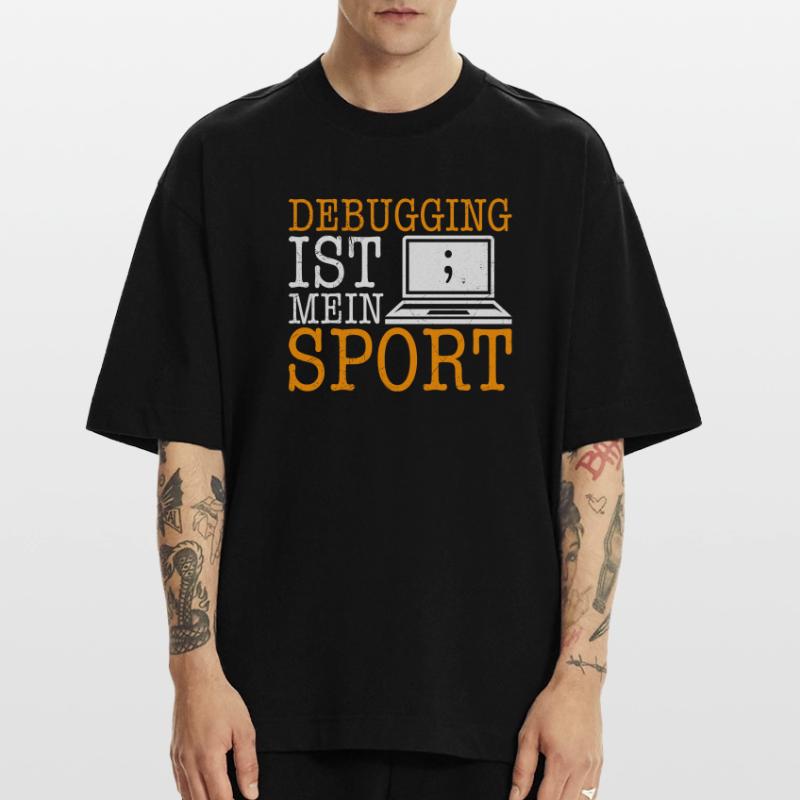 Science Coder DEBUGGING IS MY SPORT FUNNY Heavyweight T-Shirt - made by SPREAD 