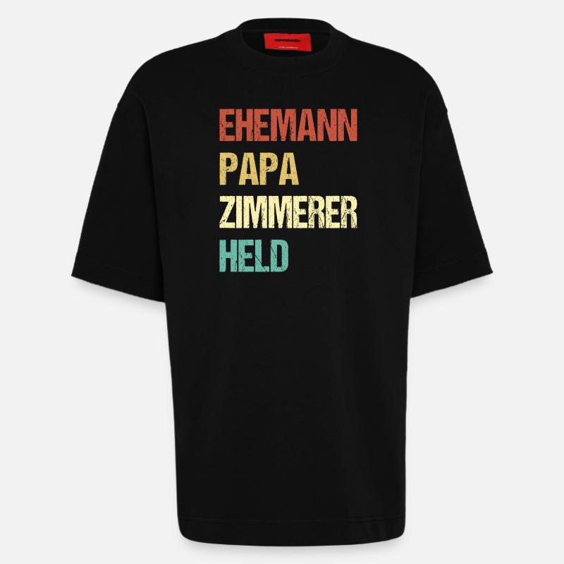 Zimmerer Papa - Heavyweight T-Shirt - made by SPREAD  - SOLID BLACK