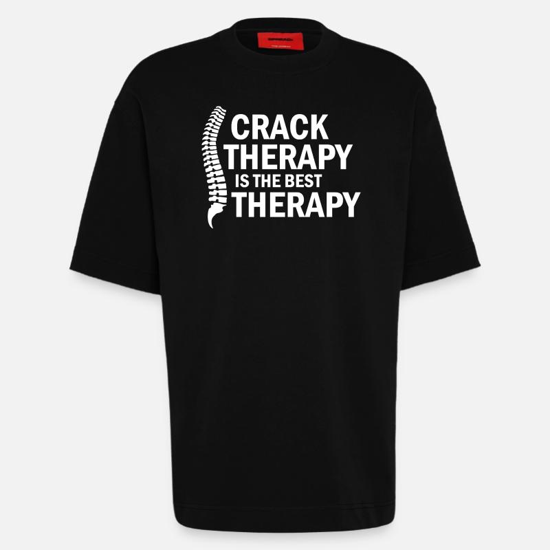Ajustement Spinal Professionnel Agréé en DC - T-shirt bio épais oversize fabriqué en UE - SOLID BLACK