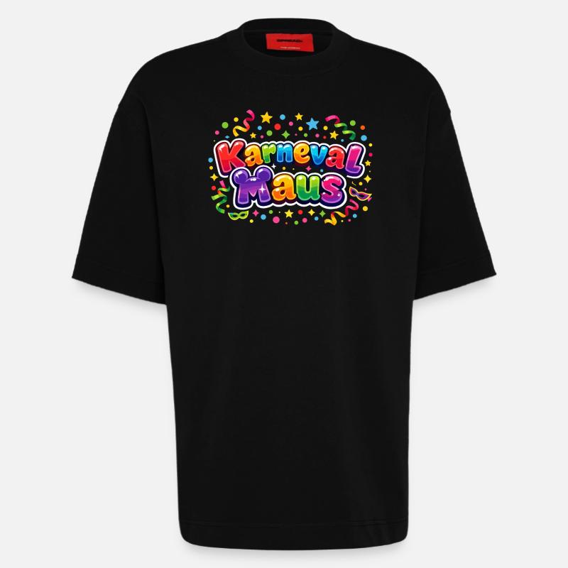 Karnevalsmaus Köln Kölner Alaaf Geschenk Lustig - Heavyweight T-Shirt - made by SPREAD  - SOLID BLACK