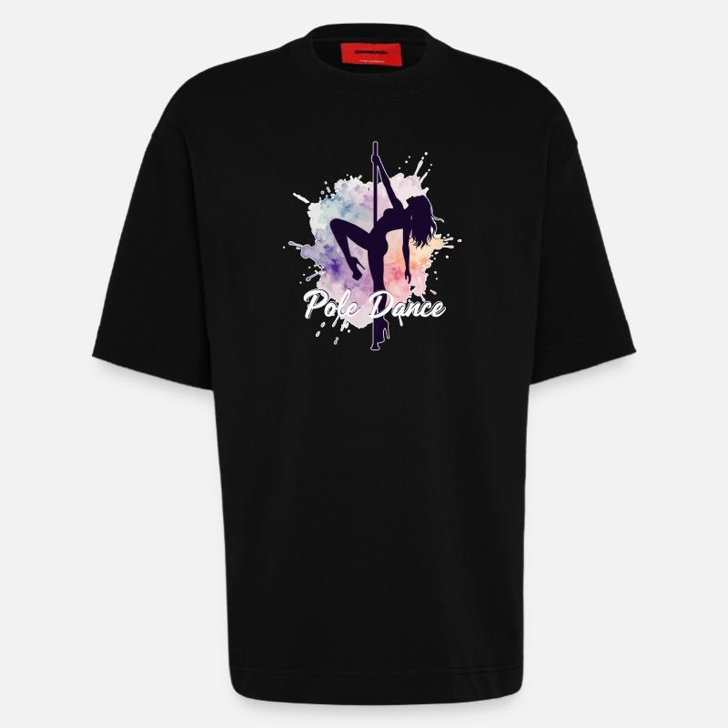 Pole Dance Poledancerinnen Aquarell stark Geschenk - Heavyweight T-Shirt - made by SPREAD  - SOLID BLACK