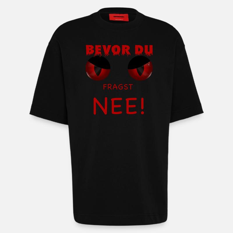 Bevor du fragst - Nee - Heavyweight T-Shirt - made by SPREAD - SOLID BLACK