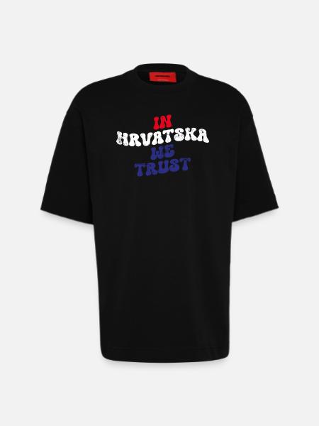 In Hrvatska we trust - Heavyweight T-Shirt - made by SPREAD  - SOLID BLACK