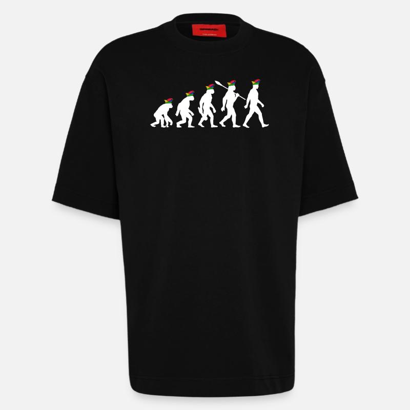 Homo Karnevalis | Evolution der Narren, Fastnacht - Heavyweight T-Shirt - made by SPREAD  - SOLID BLACK