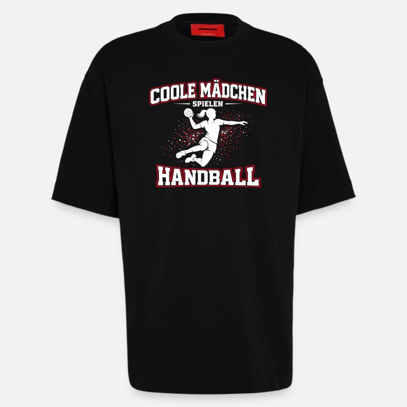 Handball Mädchen Spruch Geschenk - Heavyweight T-Shirt - made by SPREAD - SOLID BLACK