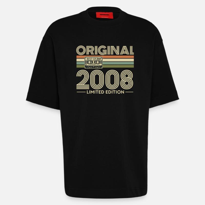 Originale 2008er Vibes Retro-Kassette - Heavyweight T-Shirt - made by SPREAD  - SOLID BLACK