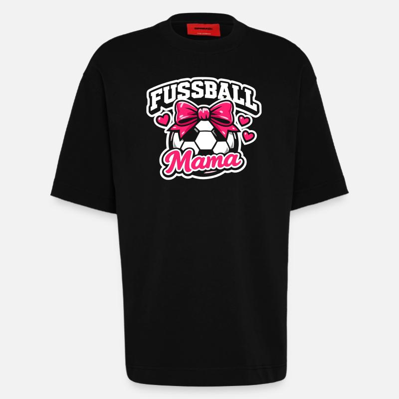 Fußball Mama Stolze Mutter Geschenk - Heavyweight T-Shirt - made by SPREAD  - SOLID BLACK
