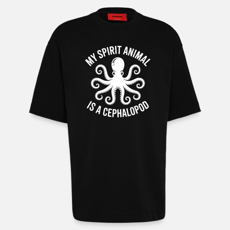 Oktopus Geschenk Idee - Heavyweight T-Shirt - made by SPREAD - SOLID BLACK