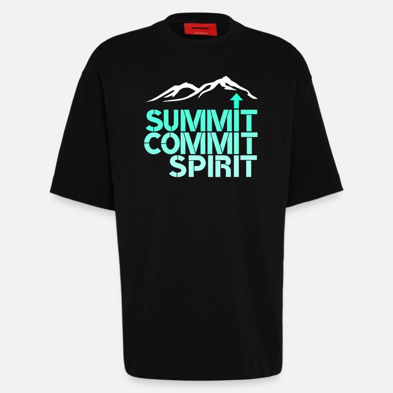 Spirit Commit Summit - Heavyweight T-Shirt - made by SPREAD  - SOLID BLACK
